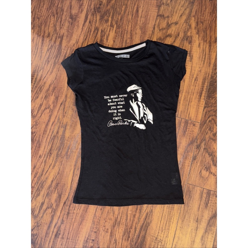 Rosa Parks Graphic Black Crewneck Vintage 90s T-Shirt Size Small‎